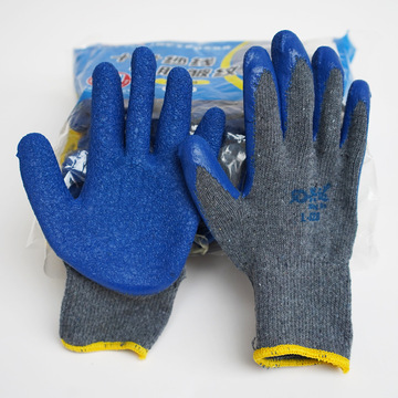 兴达528十针发泡王拉毛皱纹防滑耐磨手套加厚保暖浸胶劳保纱手套