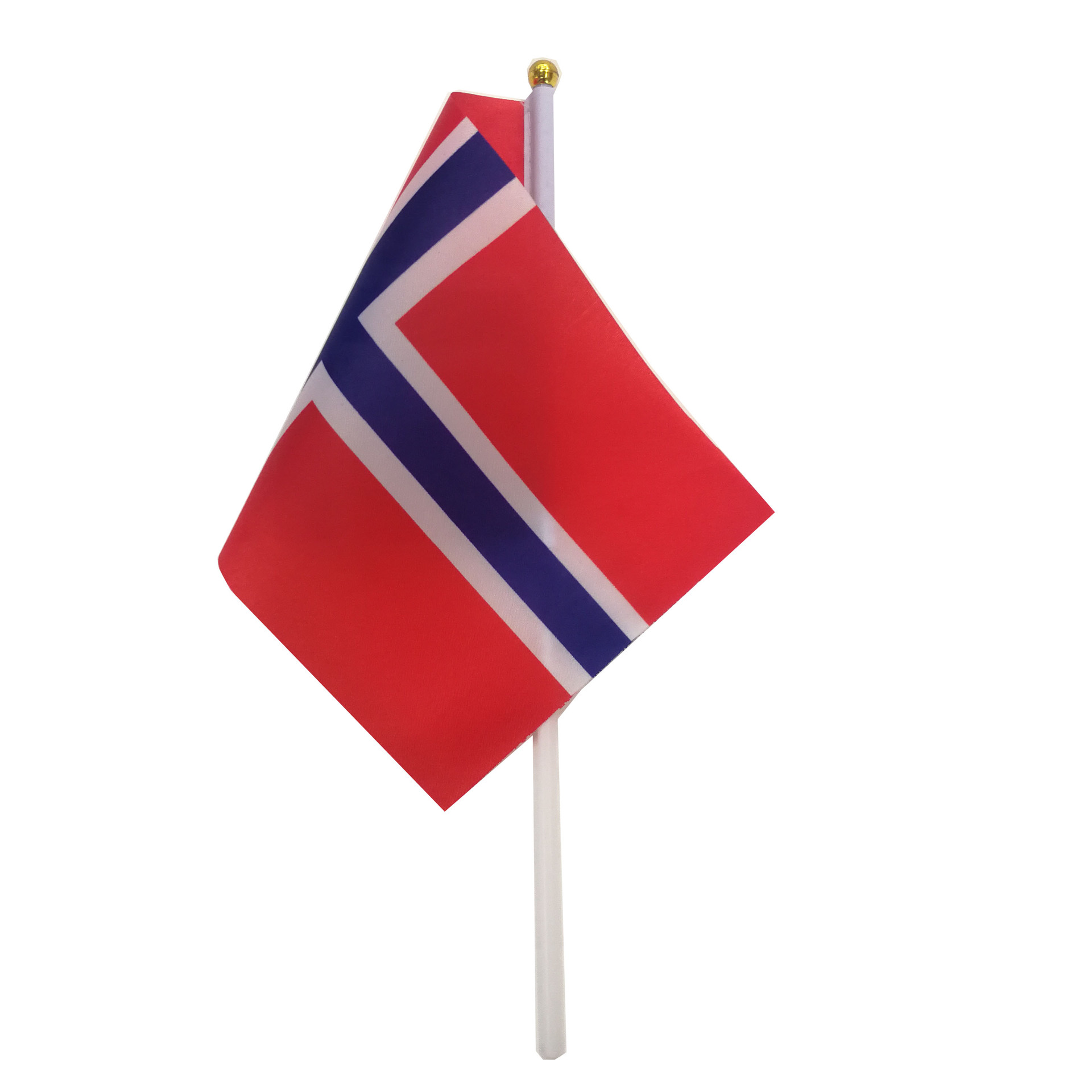 挪威国旗手摇旗旗帜双面印刷涤纶布料塑料旗杆厂家直销可来样订做