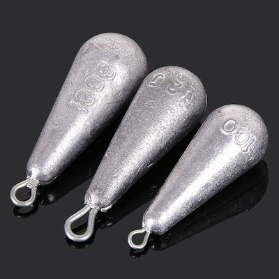 水滴铅坠渔具配件海钓带环配重通心铅坠柳叶坠阻力小铅陀坠水滴坠