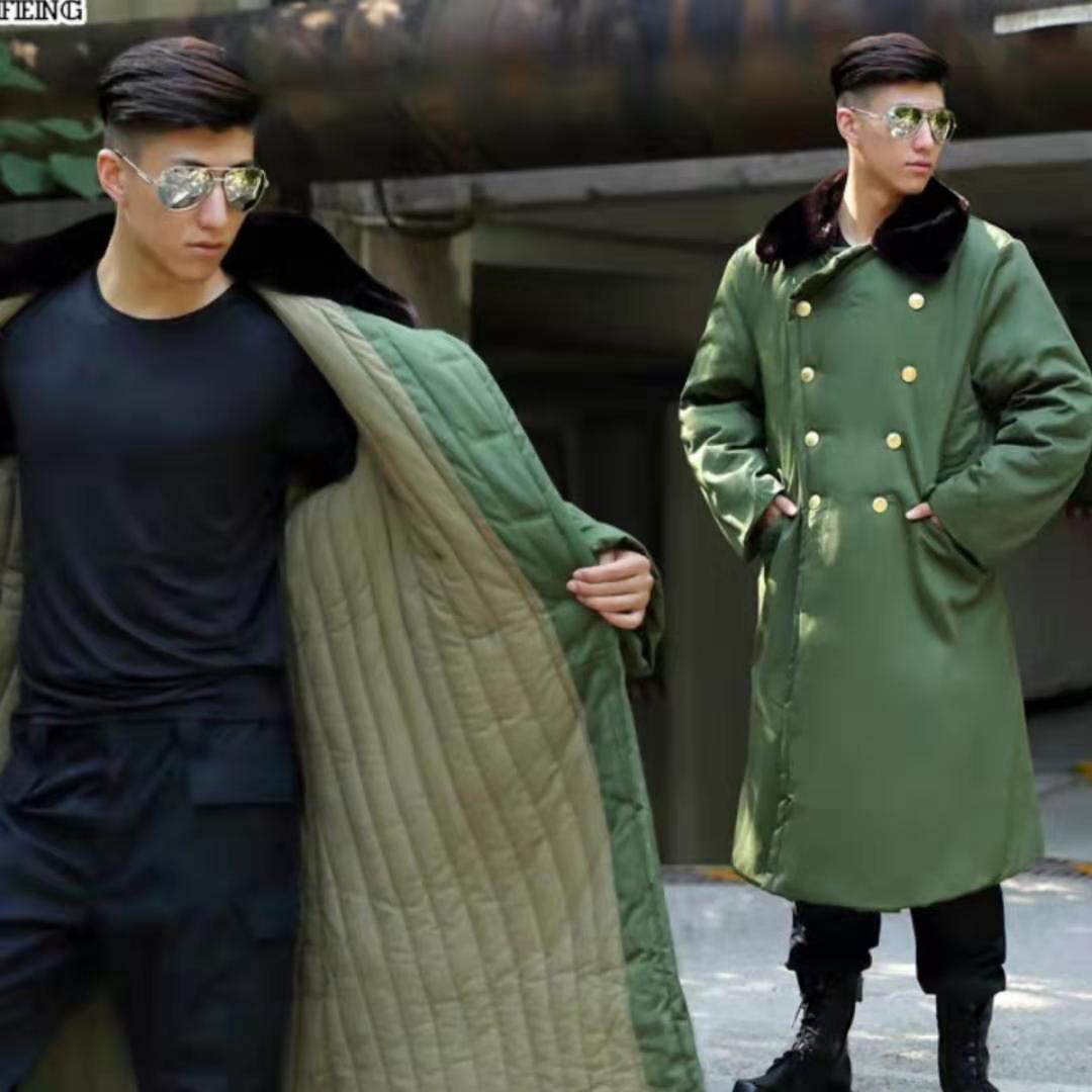 现货批发劳保军大衣长款棉大衣军绿棉大衣挡风保暖抗寒工作服冬季