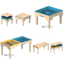 木制儿童沙水桌子.幼儿园游戏桌游乐场玩沙桌戏水沙盘玩具积木桌
