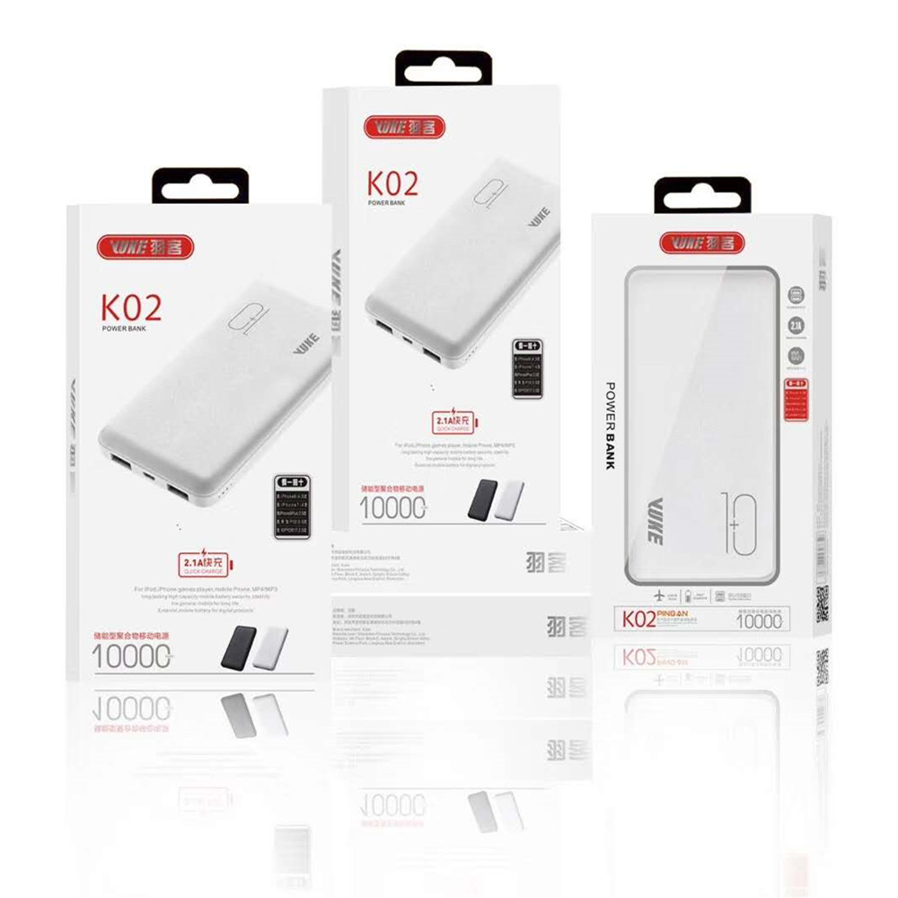 厂家直销新款一万毫安聚合物移动电源 羽客k02实标充电宝礼品定制