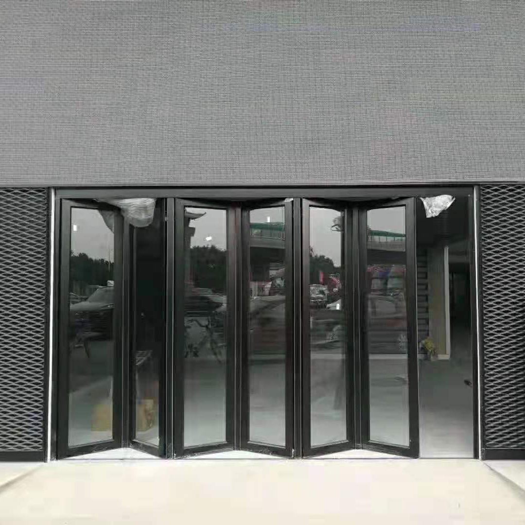 酒店餐馆餐厅折叠推拉门 定制商铺隔离门 折叠式活动屏风自动门