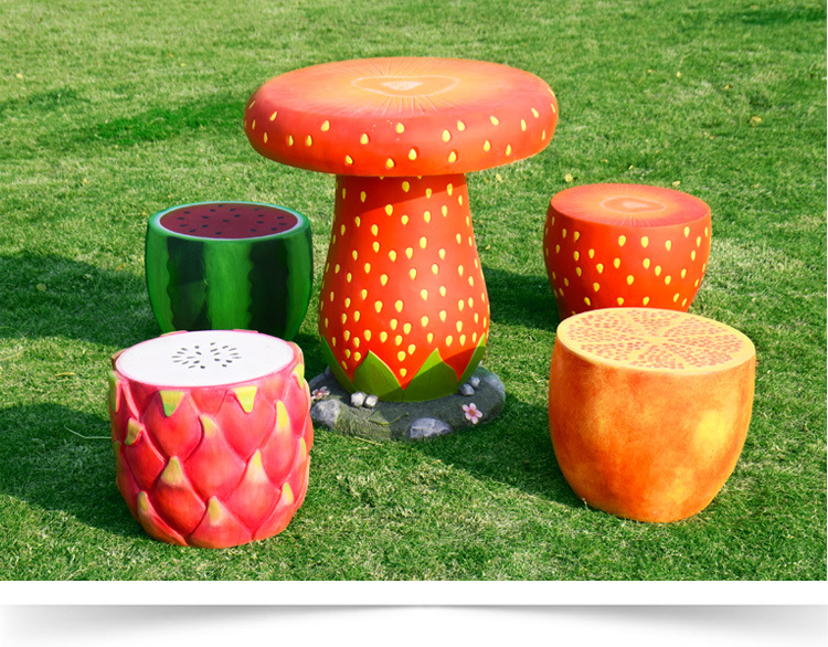 幼儿园装饰摆件户外仿真水果桌椅凳庭院花园布置园林景观雕塑小品