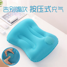 直销双面牛奶丝全新一代TPU充气枕头旅行腰枕便携易收纳式充气枕