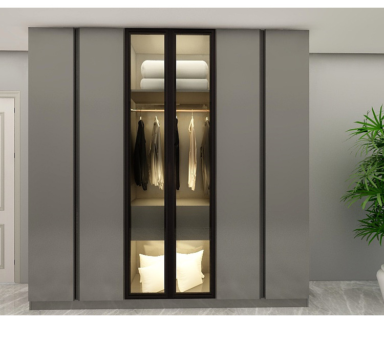 欧式简约衣柜实木衣柜中高端轻奢衣柜推拉门衣橱间储衣柜全屋定制