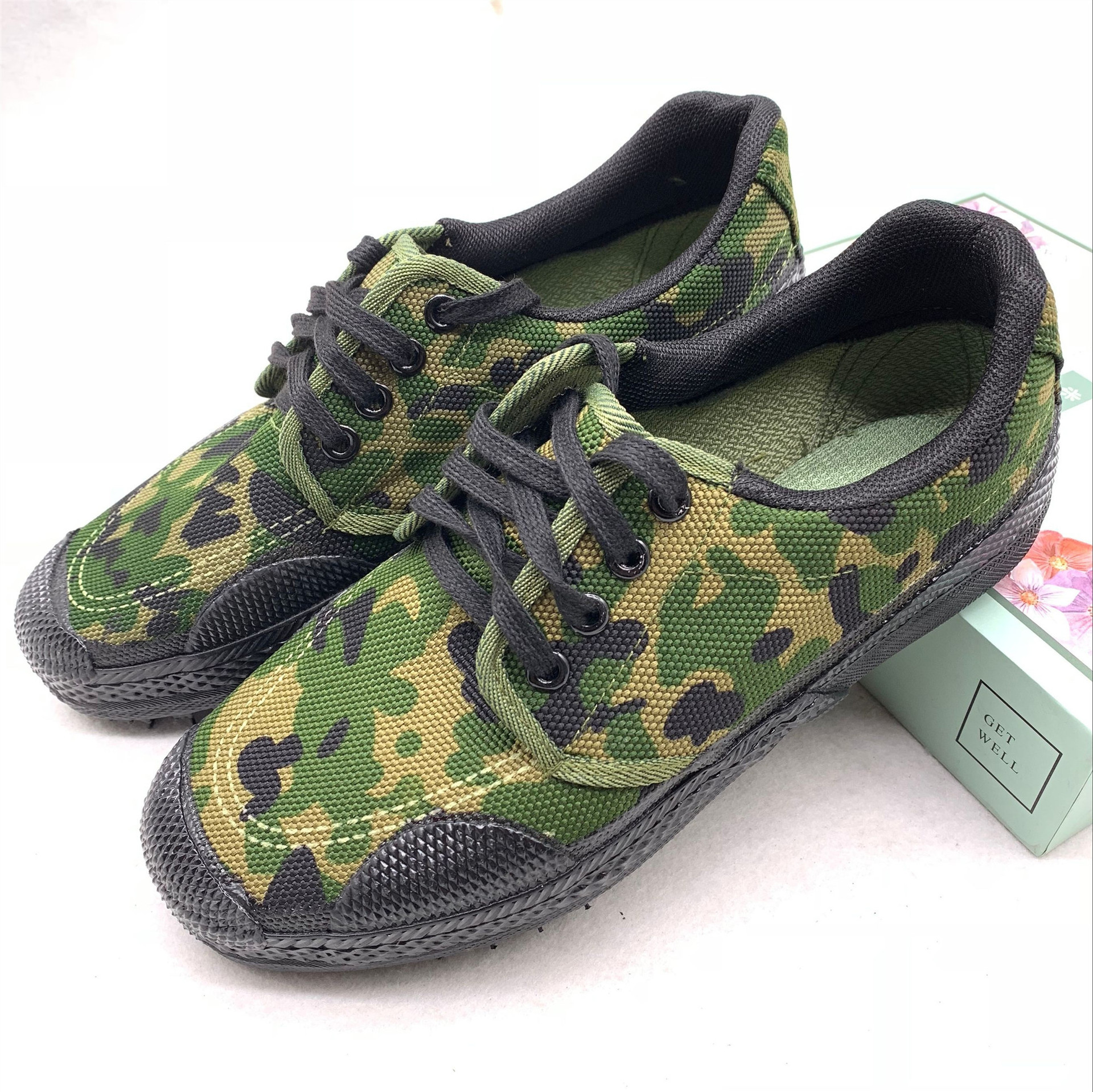 解放鞋男橡胶底作训鞋平跟低帮民工劳保鞋防滑工作鞋透气军训鞋