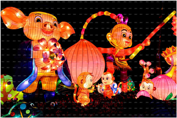 牛年春节元宵美陈花灯装饰户外led十二生肖传统工艺大型彩灯定制