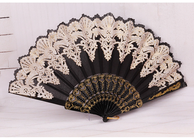 现货西班牙塑料折叠扇欧式布扇子咏春舞蹈折扇新款咏春扇厂家直供