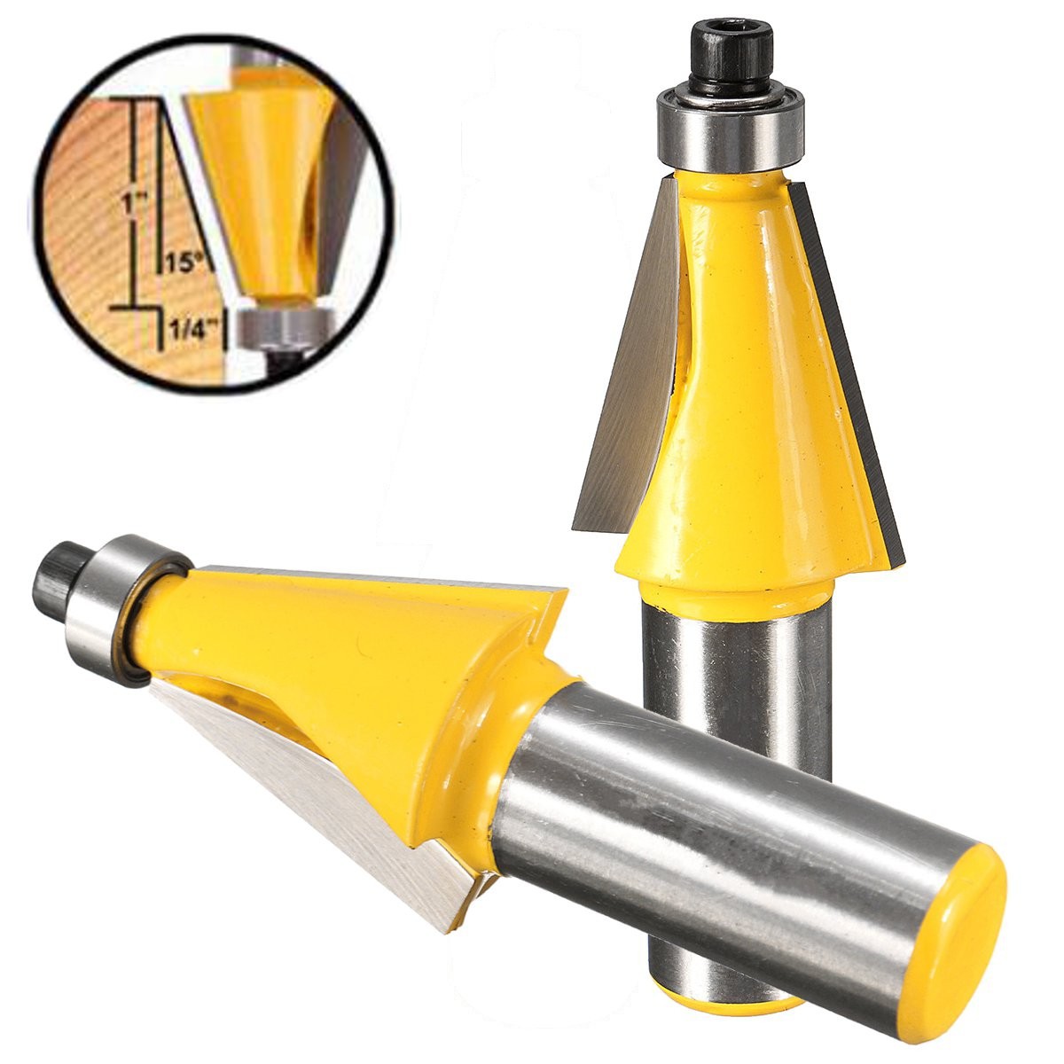 1/2柄1/4柄 高档斜角刀斜边刀斜面刀木工铣刀22.5度雕刻刀黄漆