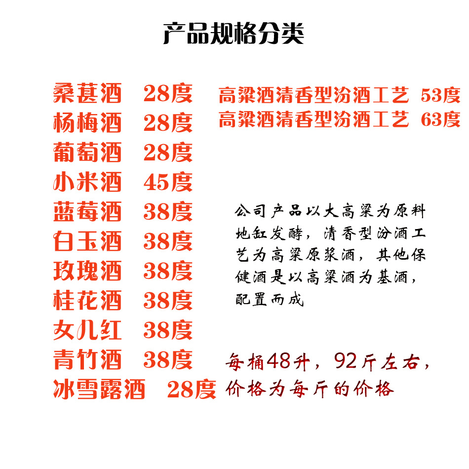 厂家直销多规格果酒花酒低价散装酒40斤桶装泡药酒特价散酒粮食酒