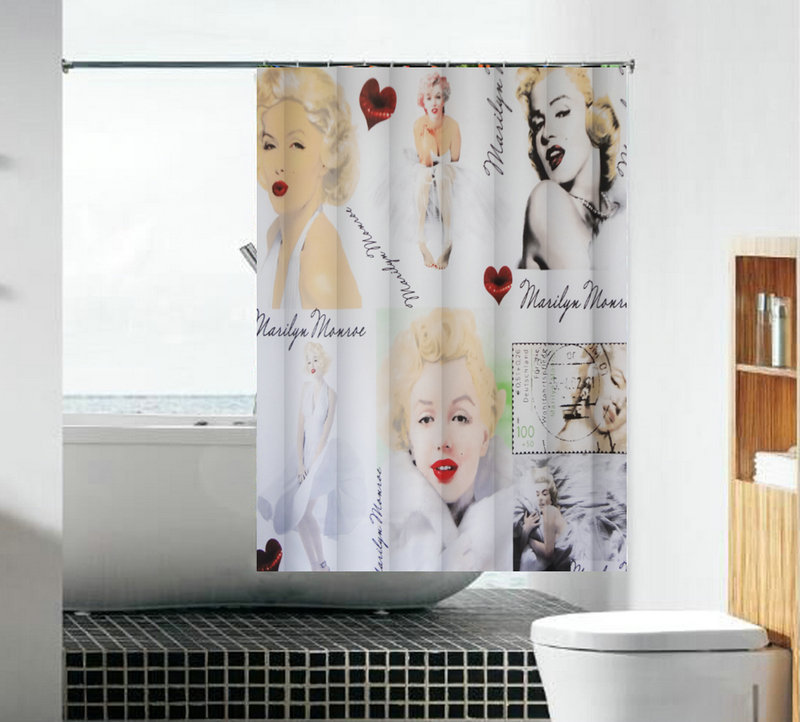 Waterproof Shower Curtain in Stock Wholesale Hotel Toilet Bathroom Cartoon Shower Curtain