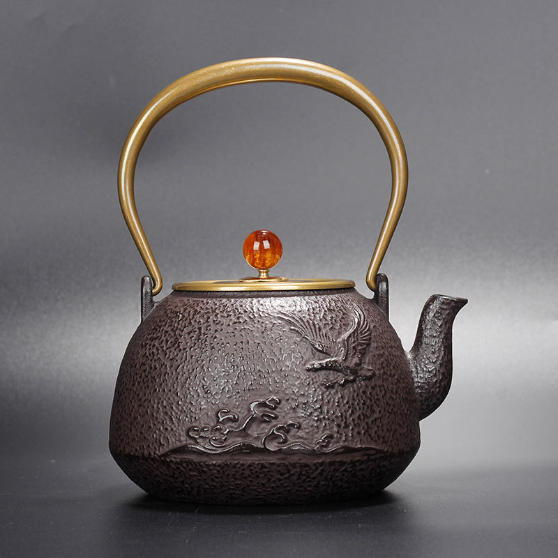 厚德载物铸铁壶带滤网煮茶壶仿古直火壶量大优惠