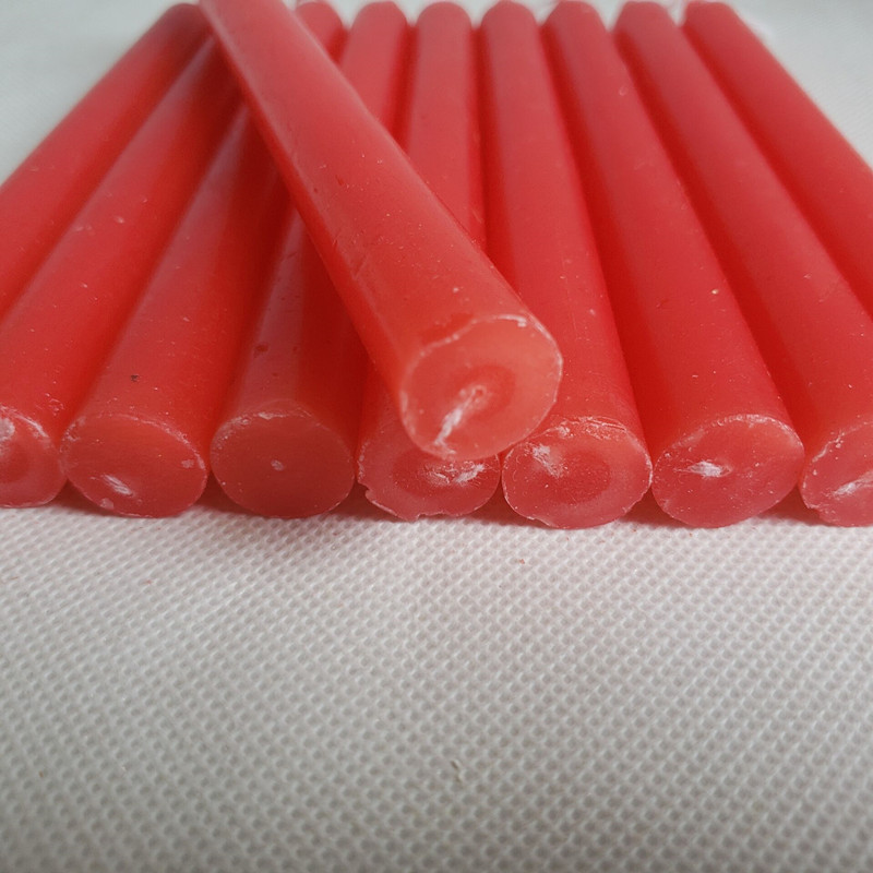 Red and White Candles Household Lighting White Candle Red Candle Wholesale Cylindrical Candles a Pack of 10 Light Smoke Long Brush Holder