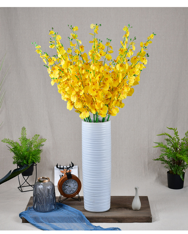 高档仿真单支手感pu跳舞兰花落地大支客厅室内餐桌假花束插花装饰