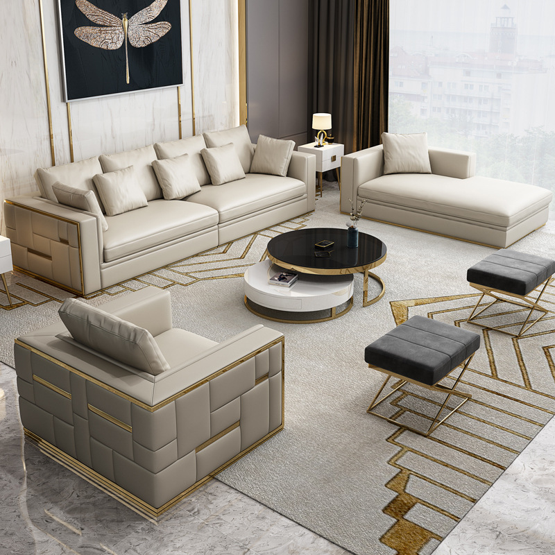 轻奢沙发后现代简约沙发豪华客厅家具一二三四人位贵妃组合款