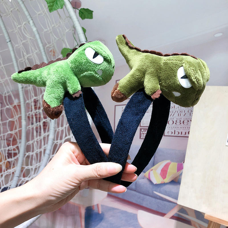 抖音同款网红搞怪恐龙发箍女可爱毛绒公仔压发发窟发卡洗脸头箍