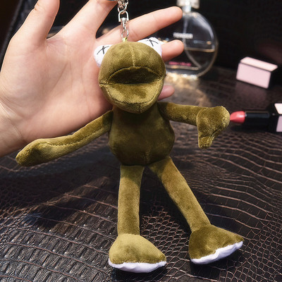 新款公仔长腿青蛙钥匙扣男女可爱汽车挂件毛绒玩偶ins书包挂饰