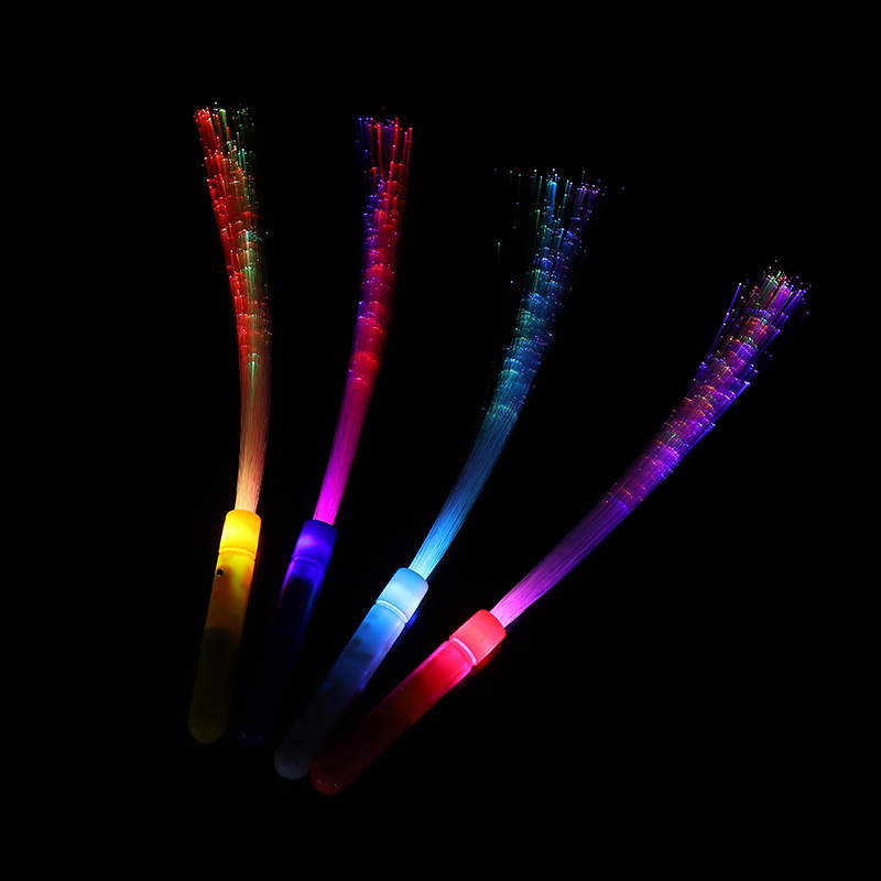 Factory Direct Sales Colorful Butterfly Shining Braid Led Fiber Optic Flash Stick Party Concert Cheer