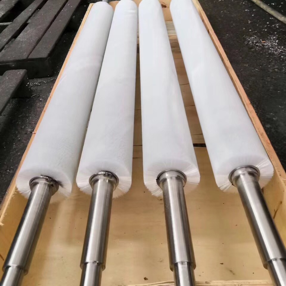 尼龙毛刷棍 高耐磨清洁除尘圆形毛刷轮 机械皮带清洁滚筒刷毛刷辊