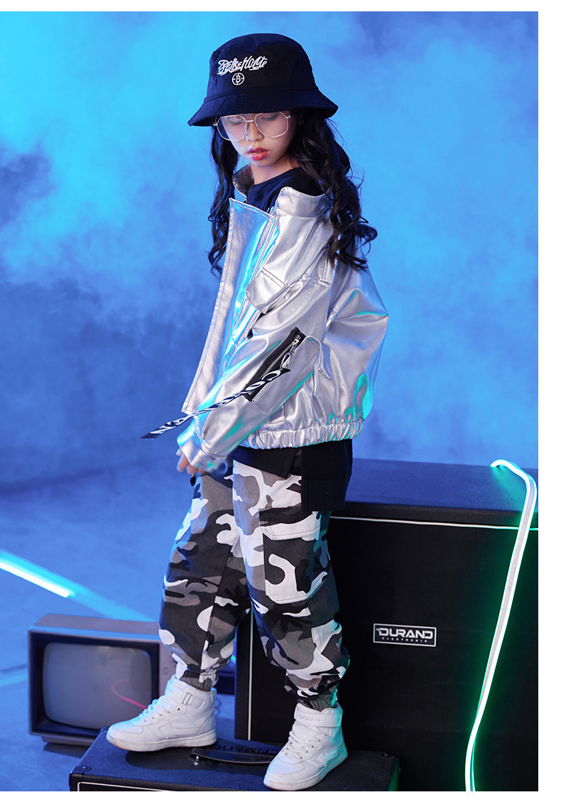 少儿嘻哈街舞潮皮夹克外套儿童hiphop街舞服装男女童爵士舞演