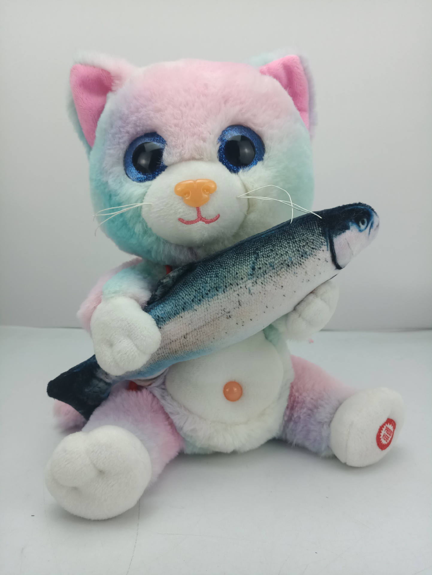 电动毛绒玩具猫 抱鱼猫 电动毛绒玩具 电动玩具 录音学说话摇摆