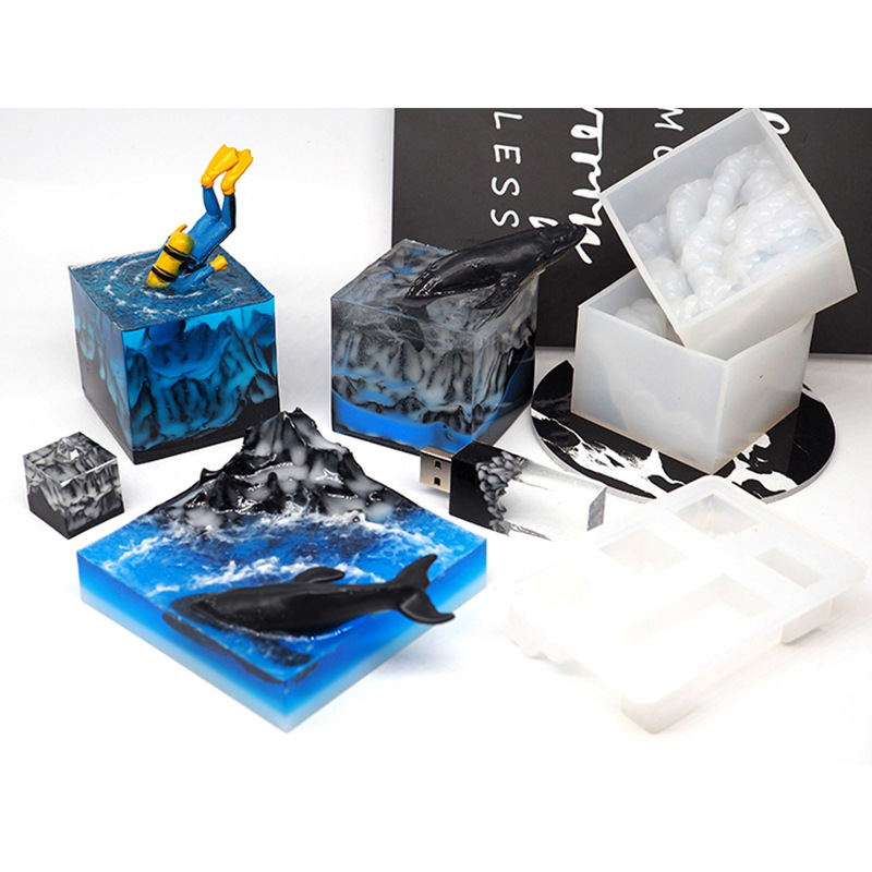 diy手工制作水晶滴胶山峰模具断茬雪山硅胶模具u盘山体海洋微景观