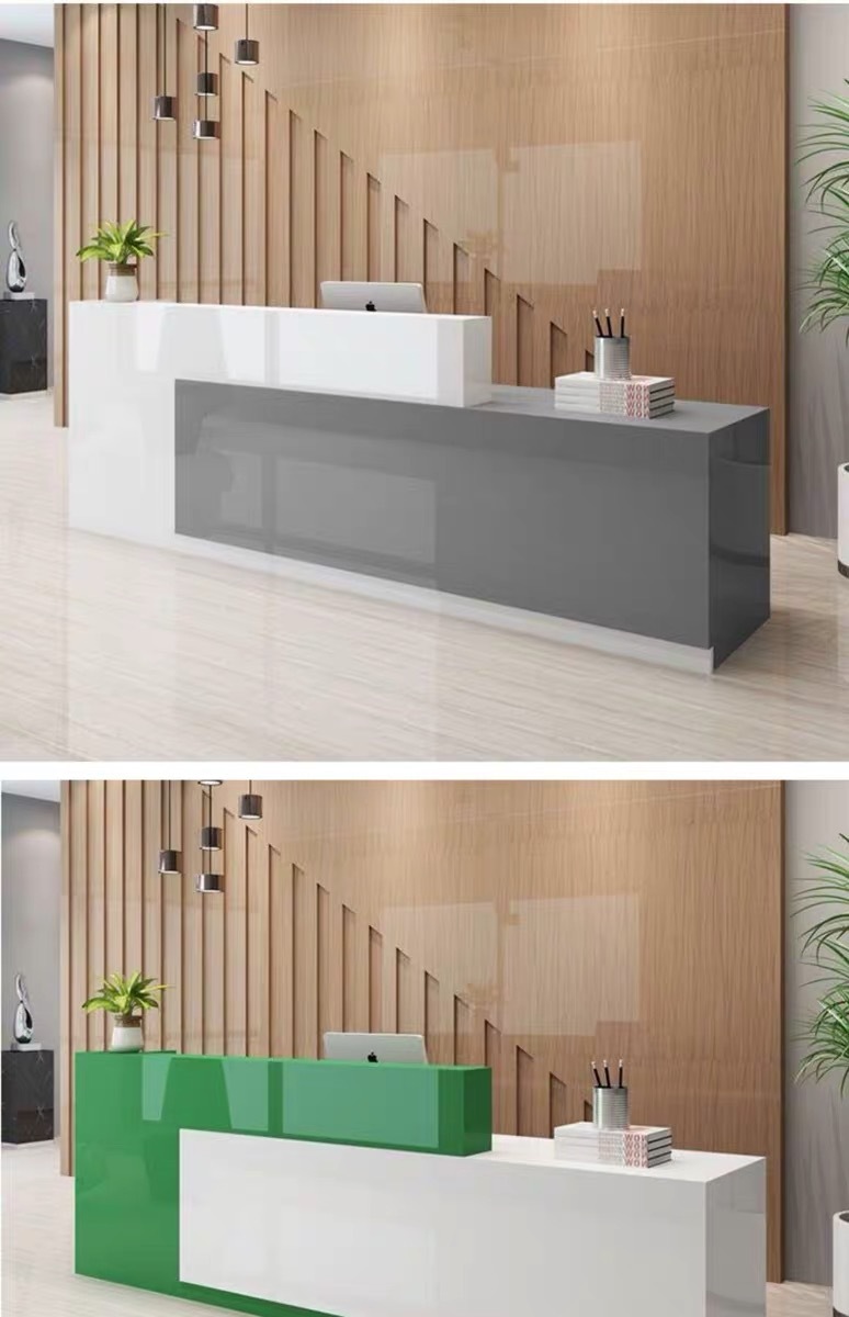 办公家具前台接待台现代简约公司收银台咨询吧台迎宾柜烤漆吧台桌