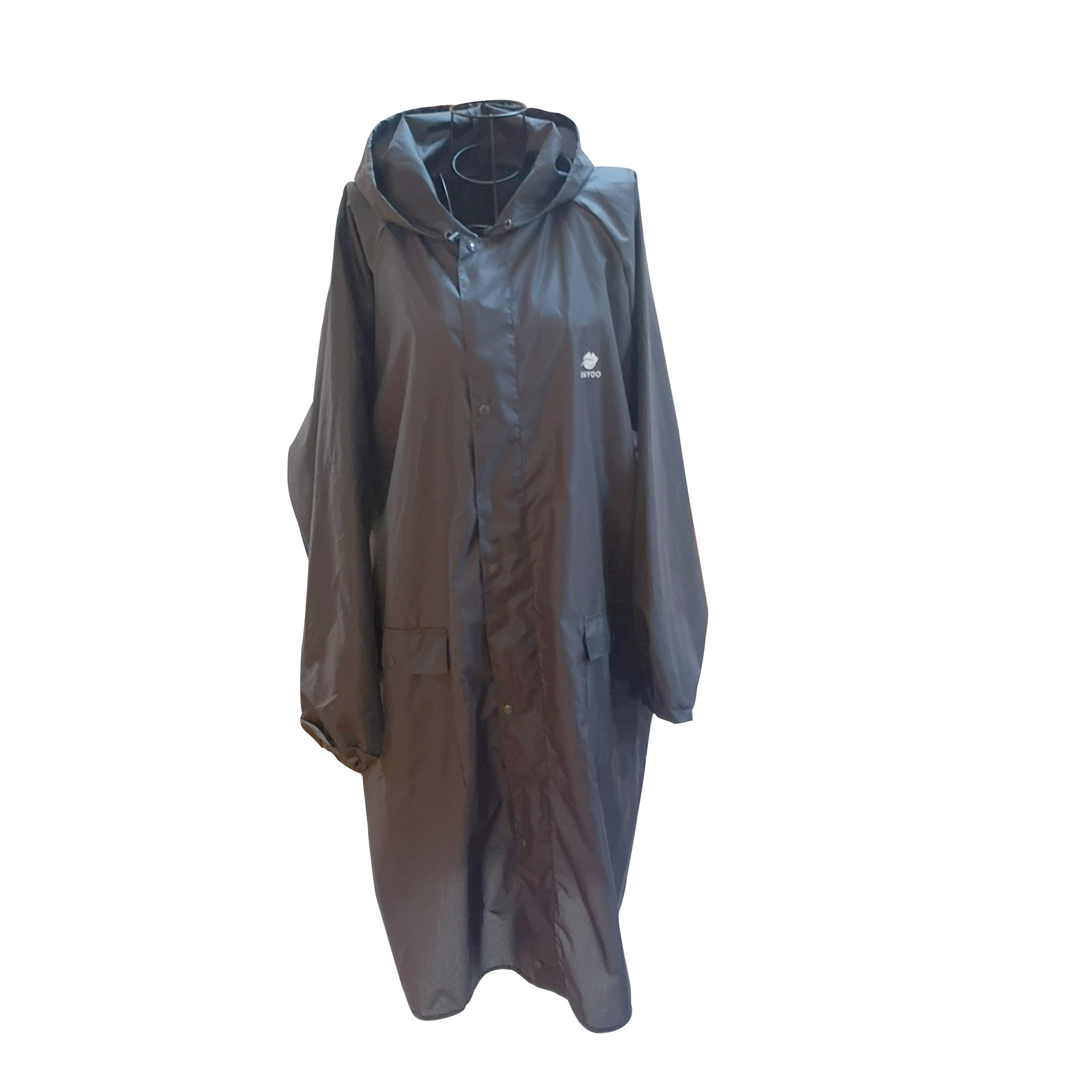 厂家专业生产定制 涤纶黑色长款成人雨衣 登山骑行日常防水雨衣