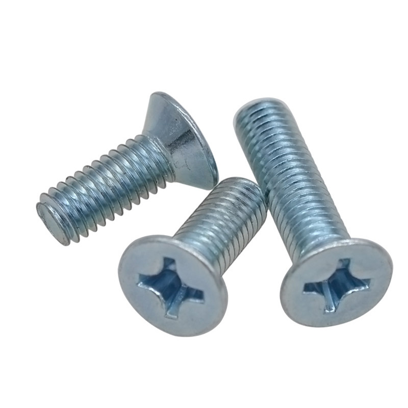 gb819-85碳钢蓝白锌十字槽沉头螺钉十字平头机螺丝m3m4m5m6m8