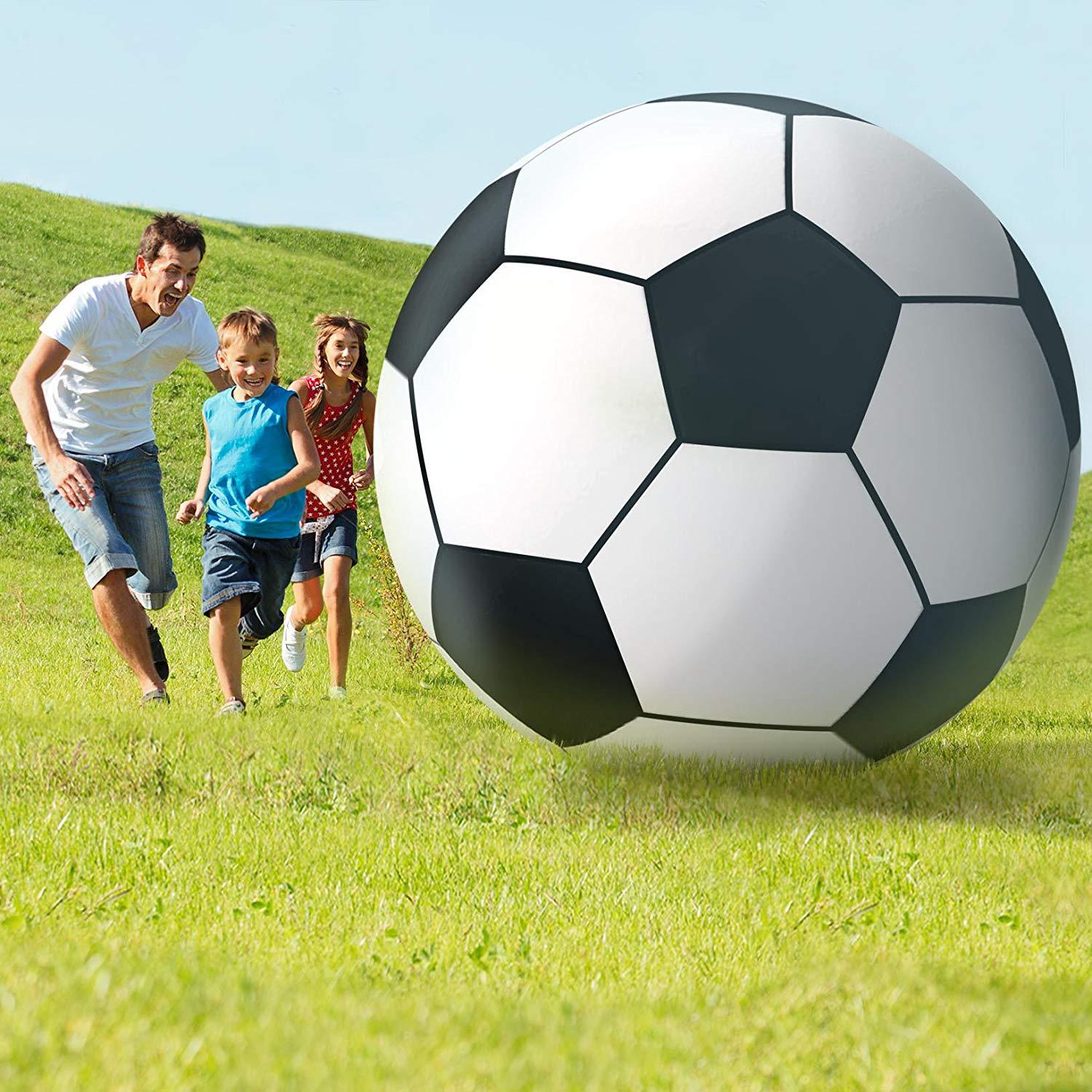 PVC Inflatable Football Outdoor Lawn Parent-Child Beach Color Big Ball School Interactive Large Props Toy Ball
