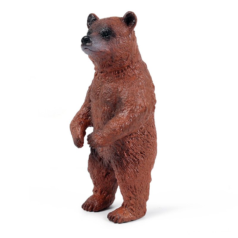 仿真静态实心野生动物模型儿童礼物玩具黑熊棕熊狗熊家居摆件套装