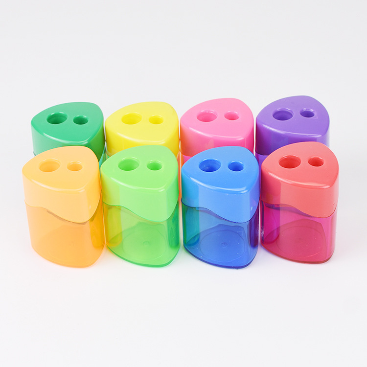 Factory Directly Sales Creative Geometric Pencil Sharpener Plastic Pencil Sharpener Cartoon Pencil Sharpener Stationery Wholesale