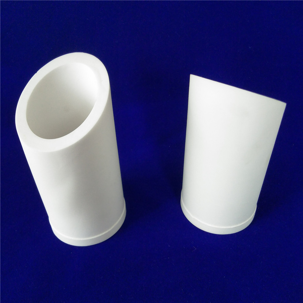 耐磨 耐高温 电绝缘 95%氧化铝陶瓷斜口管