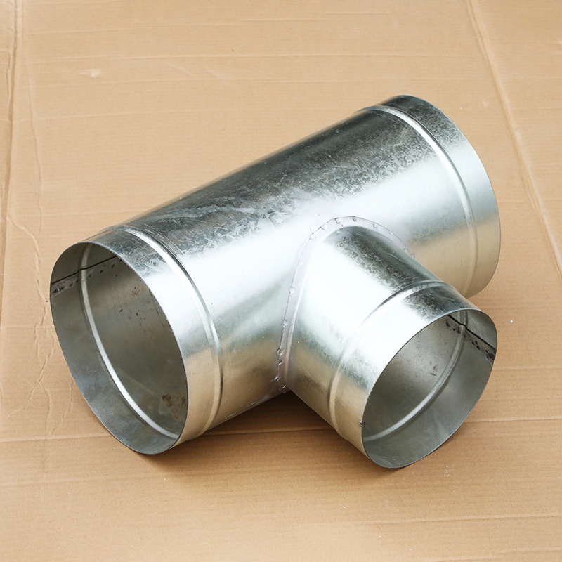 镀锌风管三通耐高温t型正三通风管工程轴流风机接头配件