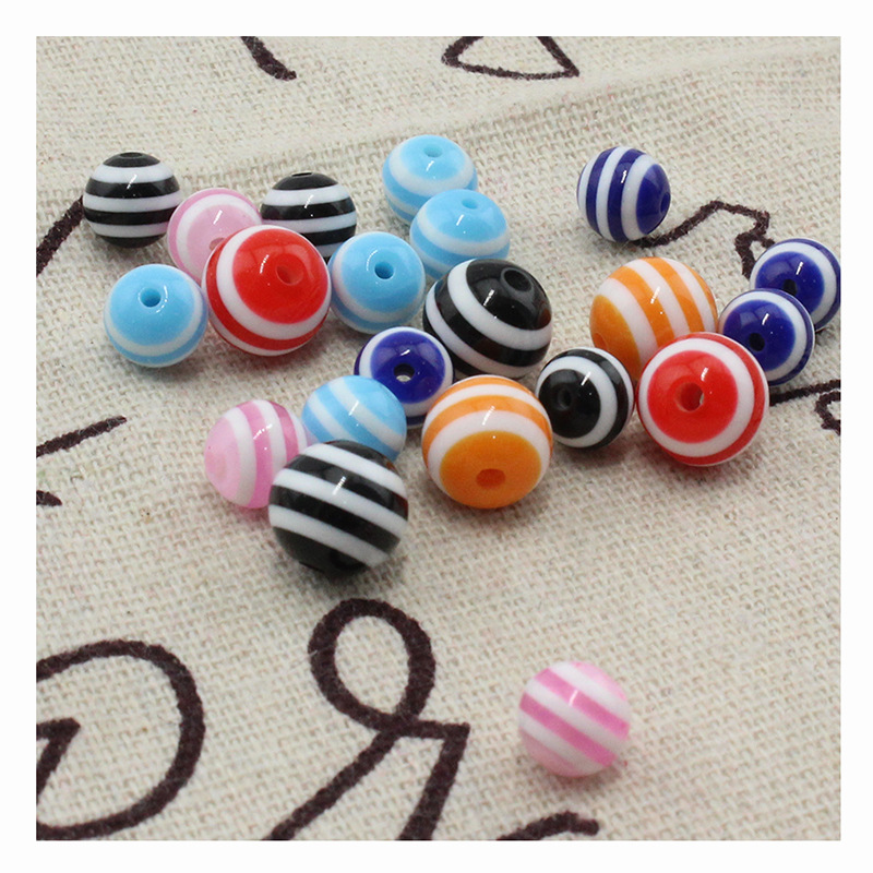 Factory Direct Sales Resin Stripes round Beads 6-10mm Spot Christmas Series Beads Large Quantity and Excellent Price