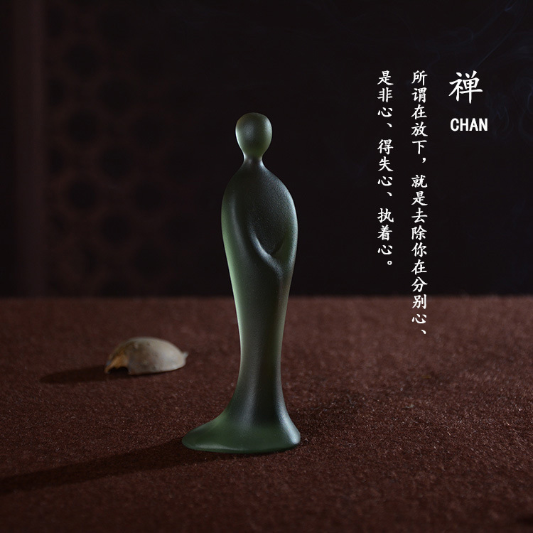 新款文艺琉璃小和尚无相迷你茶宠摆件香道禅意境茶具配饰现货批发