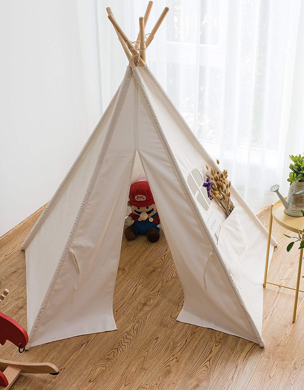 印第安帐篷宝宝室内儿童帐篷游戏屋玩具公主屋棉帆布可折叠爬行屋