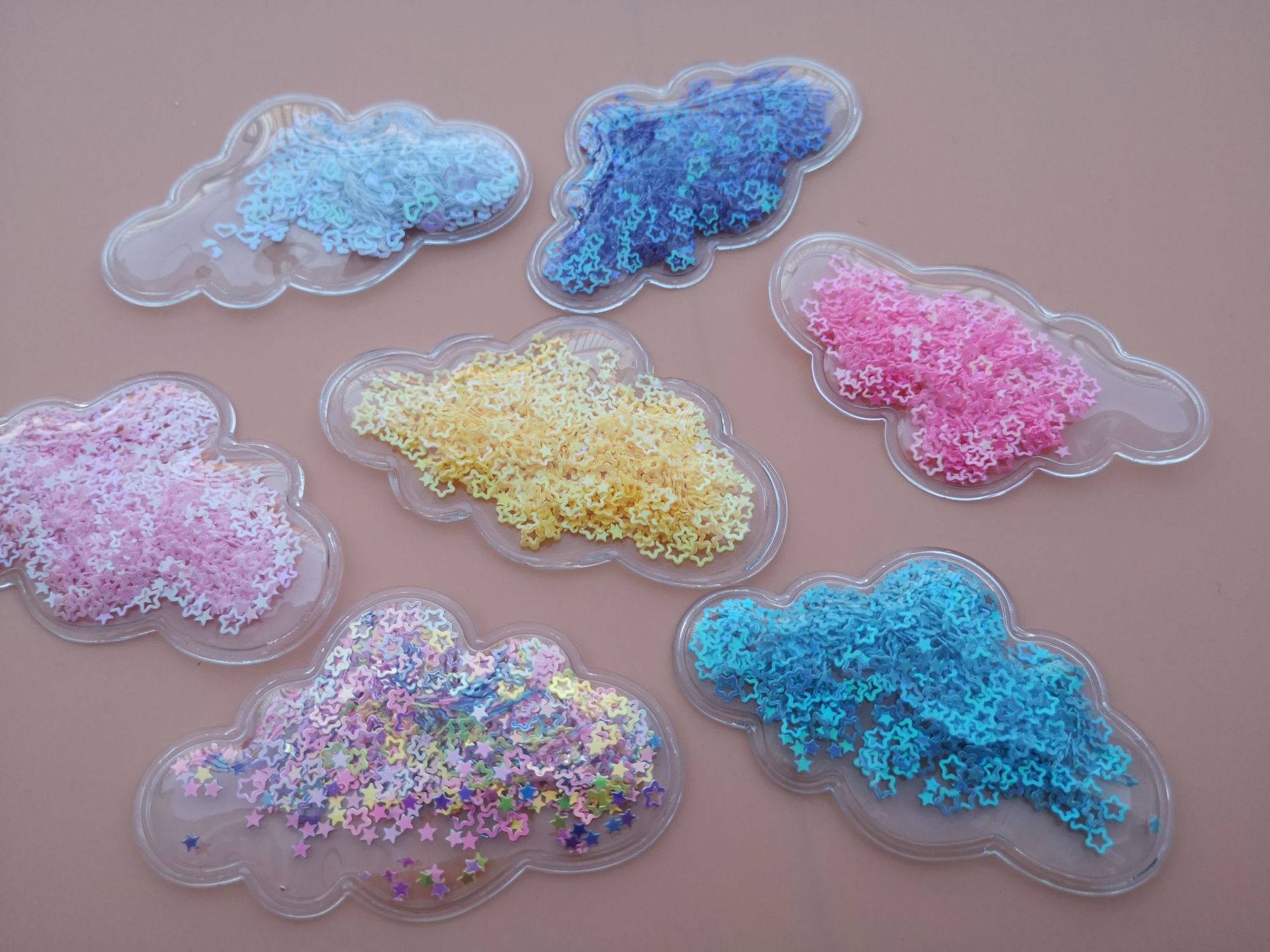 儿童发饰diy材料韩版彩色流沙透明皇冠爱心星星发夹配件 鞋服配饰