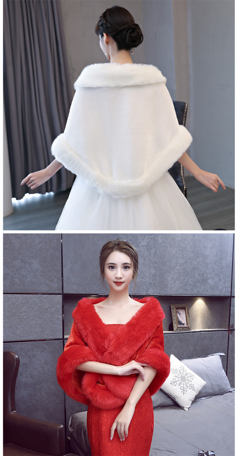 韩式婚纱毛披肩2021新款新娘结婚旗袍小外套主持人晚礼服礼仪披肩