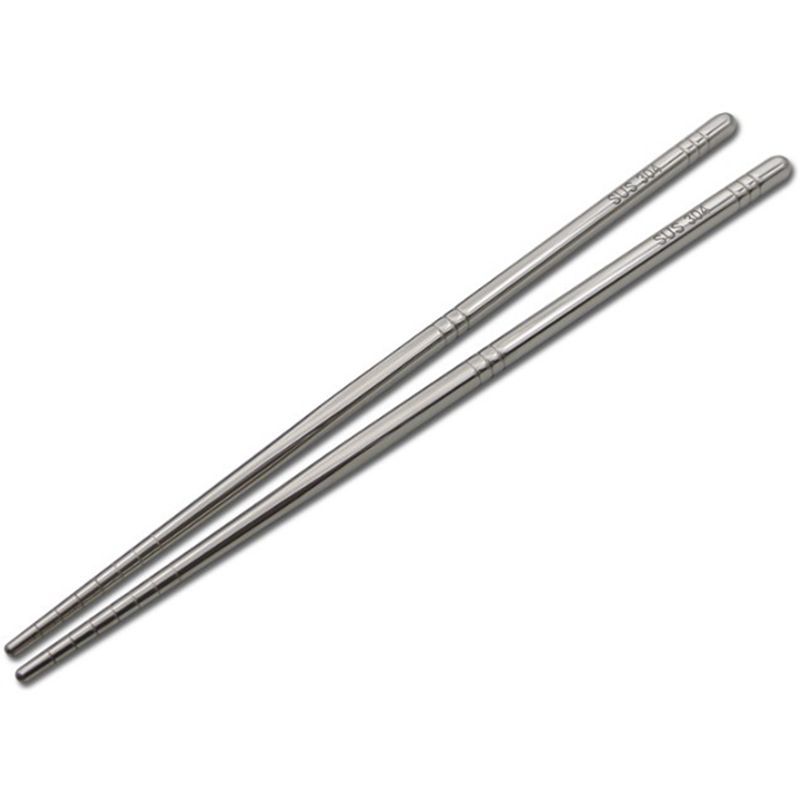 不锈钢筷子304纯色餐具 礼品赠品定制木家用便携长短筷子套装圆头