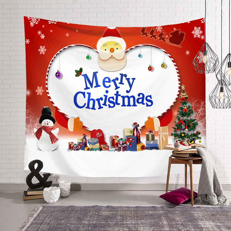 New Christmas Tapestry Printing Hanging Cloth Background Fabric Ins Wall Cloth Tapestry Foreign Trade Beach Towel Beach Blanket Wholesale