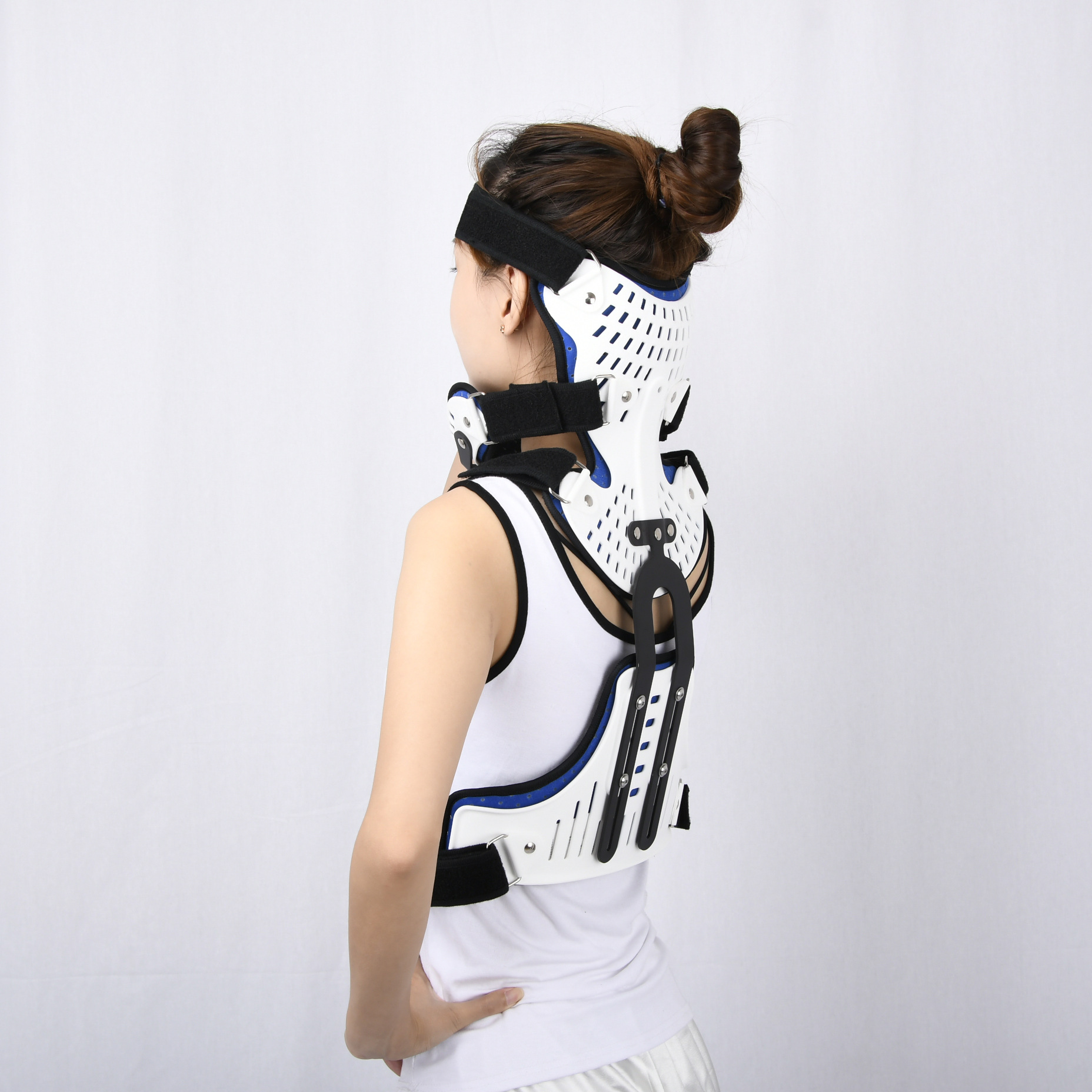 成人可调节头颈胸支架腰颈支撑固定支具代替石膏斜颈矫正固定支具