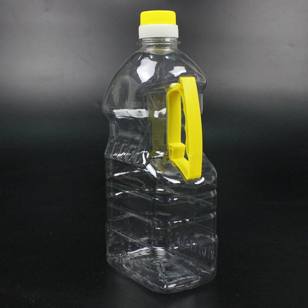厂家热销现货普通2斤装1l透明pet食用塑料油壶花生油瓶酒桶油桶