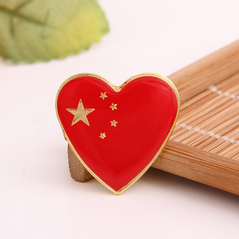 五星红旗国旗胸章水晶滴胶金属徽章帽徽领徽商务国家单位工作胸针