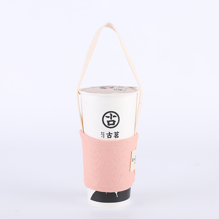 热销卡通帆布杯套防烫奶茶杯套便携杯袋 定制logo 量大从优
