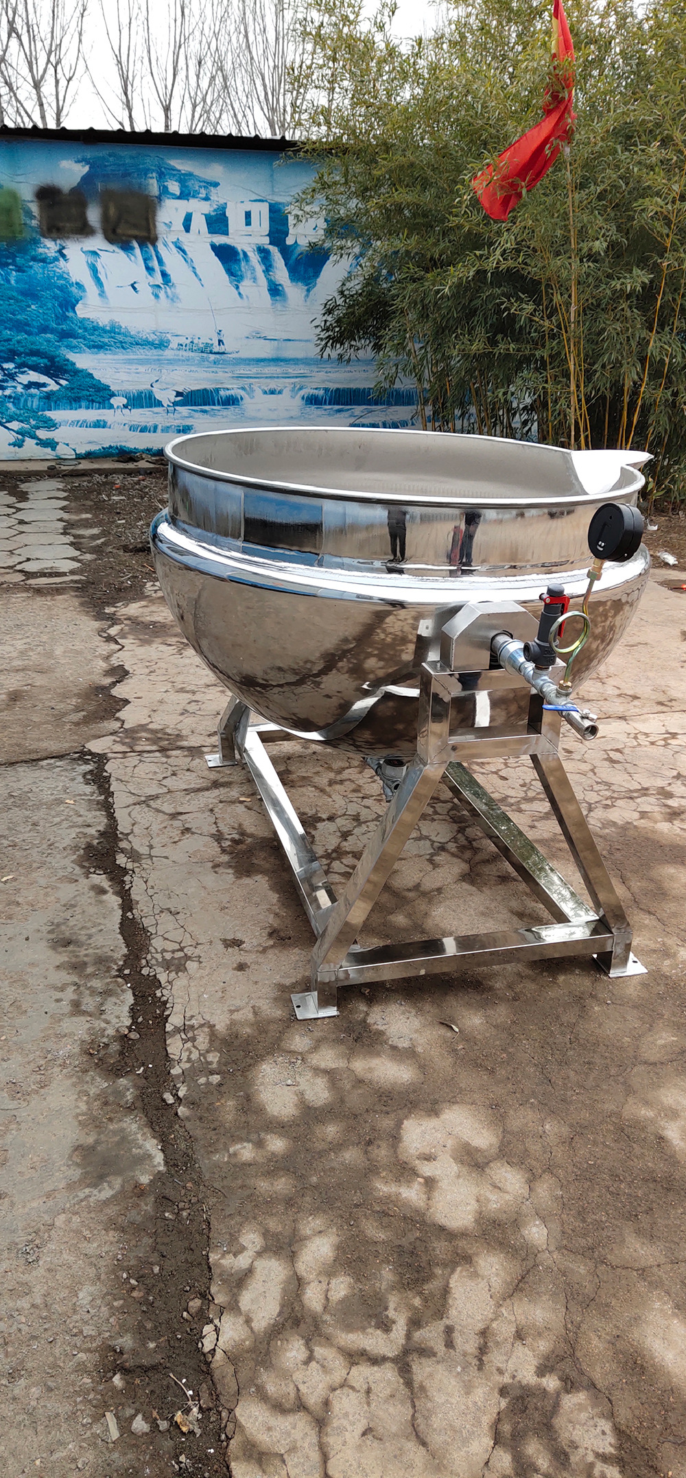 可倾蒸汽加热夹层锅不带搅拌600l不锈钢大型夹层锅厂家直销效率高