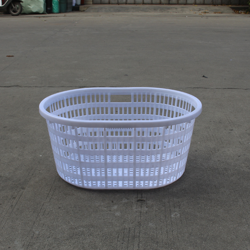 椭圆形塑胶鱼筐 白色加厚蛋型筐水产蔬菜周转箩筐 全新650圆胶筐
