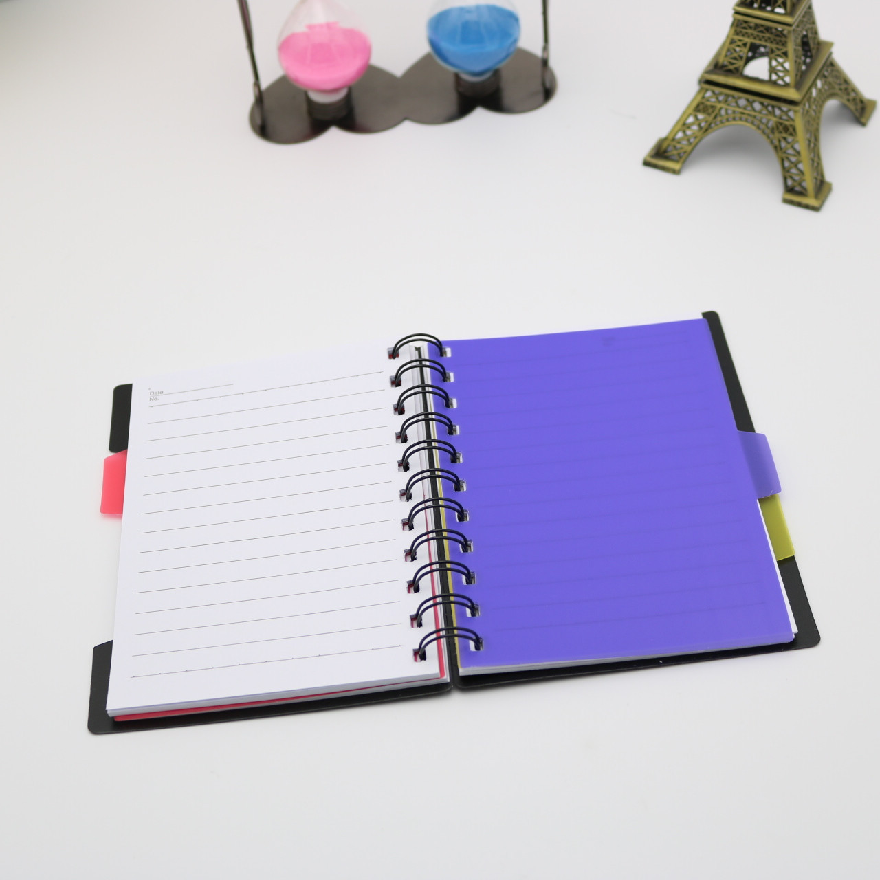 热销文章b6黑色办公线圈本pp版面装订记事本彩色均分笔记本日记本