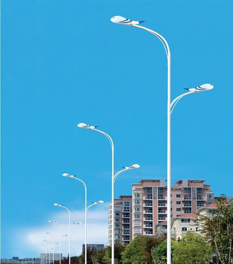 厂家供应 10米11米12米自弯臂路灯杆出厂价 带有基础配件定制